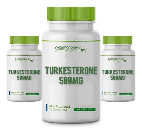 3 Potes Turkesterone 500mg 60 Cápsulas Cada